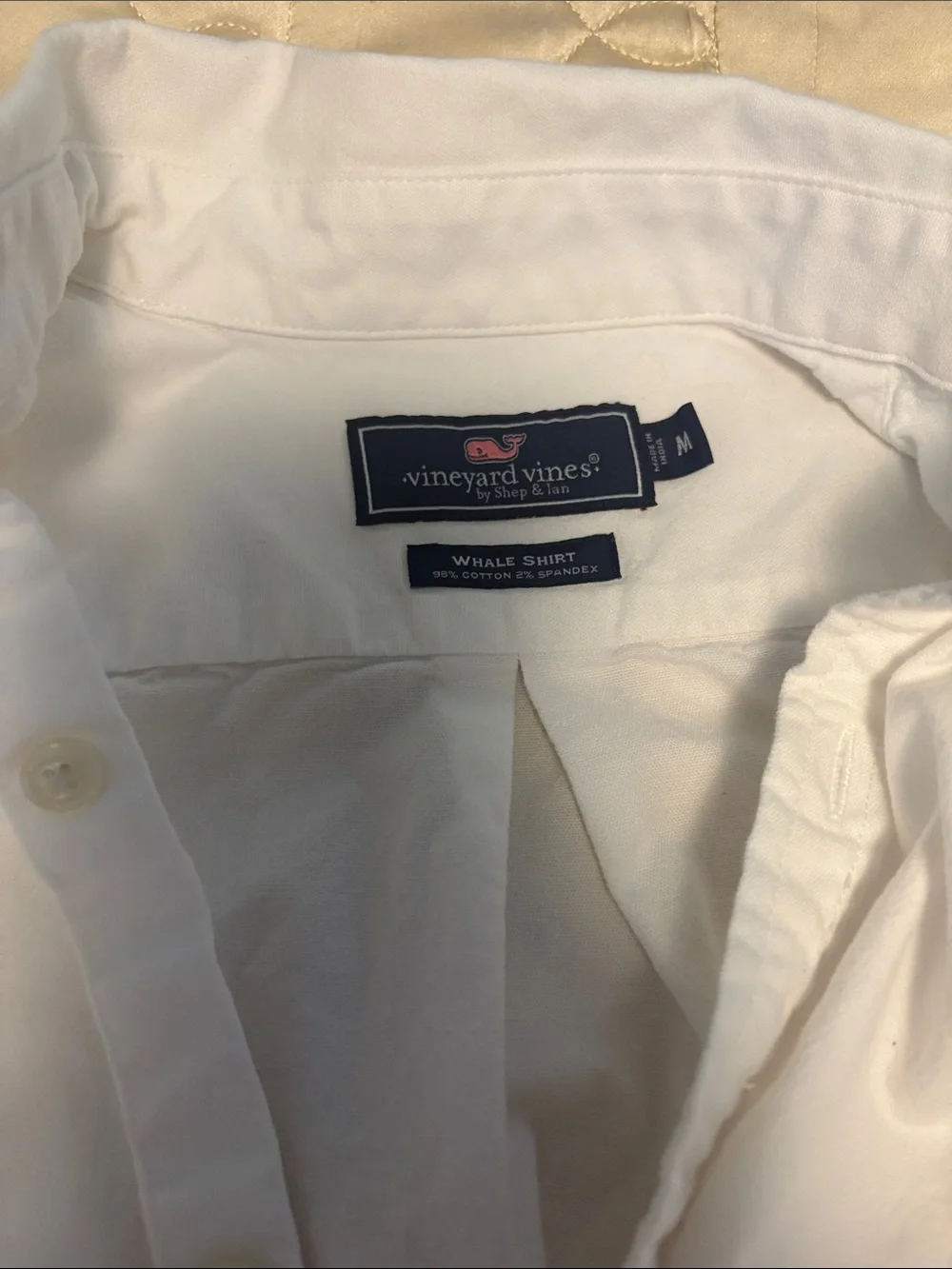 Vineyard Vines Boys White Button-Down Shirt with Whale Logo